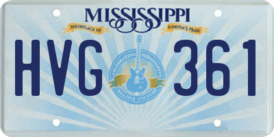 MS license plate HVG361