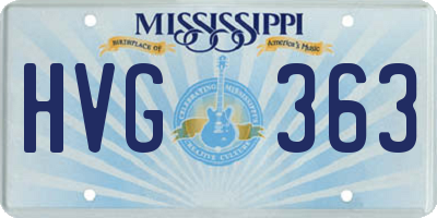 MS license plate HVG363
