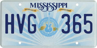 MS license plate HVG365