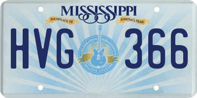 MS license plate HVG366