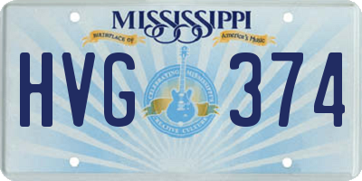 MS license plate HVG374