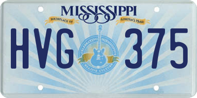 MS license plate HVG375