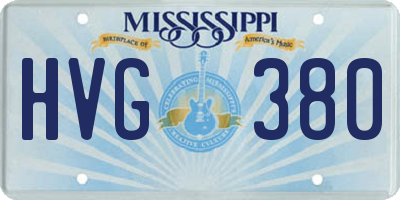 MS license plate HVG380
