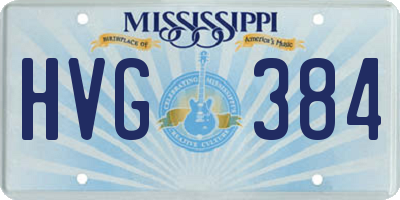 MS license plate HVG384