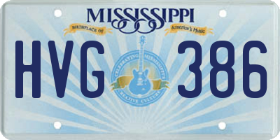 MS license plate HVG386