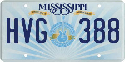 MS license plate HVG388