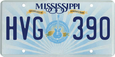 MS license plate HVG390
