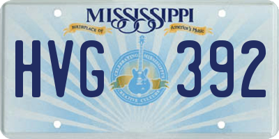 MS license plate HVG392