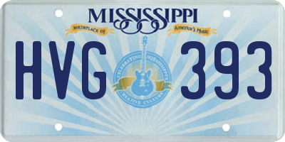 MS license plate HVG393