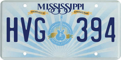 MS license plate HVG394