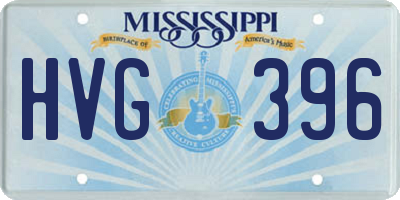 MS license plate HVG396
