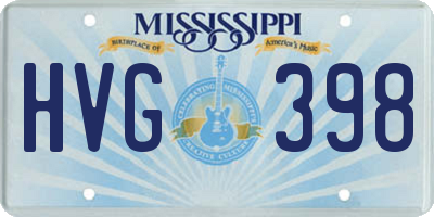 MS license plate HVG398