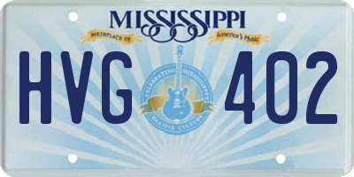 MS license plate HVG402