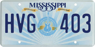 MS license plate HVG403