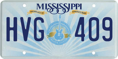 MS license plate HVG409