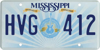 MS license plate HVG412