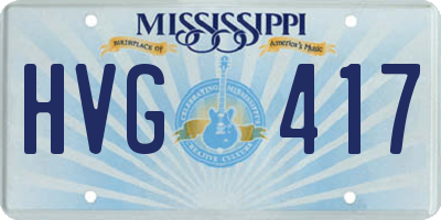 MS license plate HVG417
