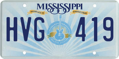MS license plate HVG419
