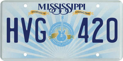 MS license plate HVG420