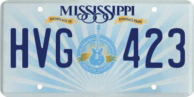 MS license plate HVG423