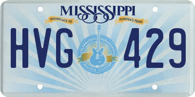 MS license plate HVG429