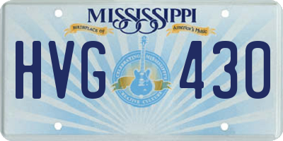 MS license plate HVG430