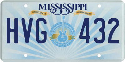 MS license plate HVG432