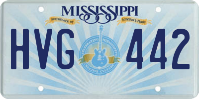 MS license plate HVG442