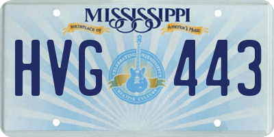 MS license plate HVG443