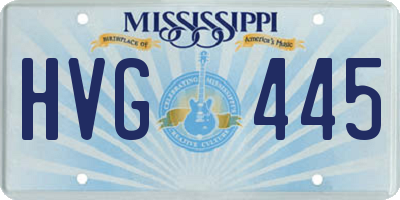 MS license plate HVG445