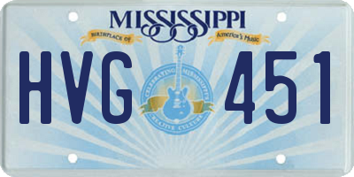 MS license plate HVG451