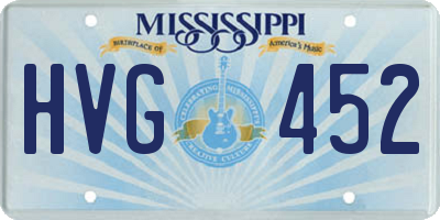 MS license plate HVG452