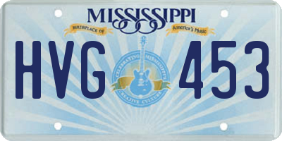 MS license plate HVG453