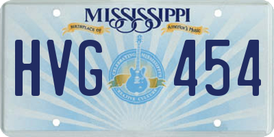MS license plate HVG454