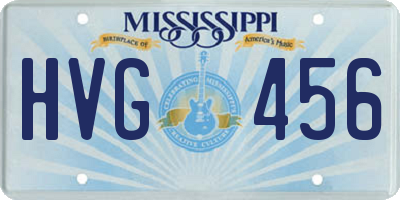 MS license plate HVG456