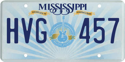 MS license plate HVG457