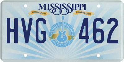 MS license plate HVG462
