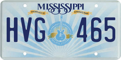 MS license plate HVG465