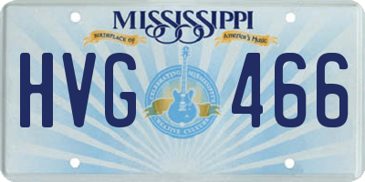 MS license plate HVG466