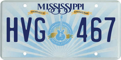MS license plate HVG467
