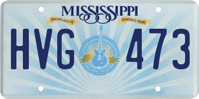 MS license plate HVG473