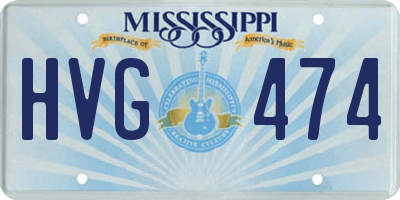 MS license plate HVG474