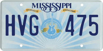 MS license plate HVG475