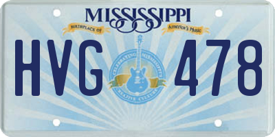 MS license plate HVG478