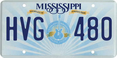 MS license plate HVG480