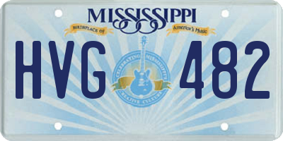MS license plate HVG482