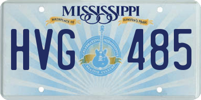MS license plate HVG485