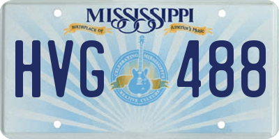 MS license plate HVG488