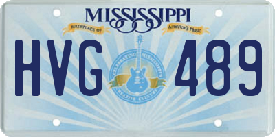 MS license plate HVG489