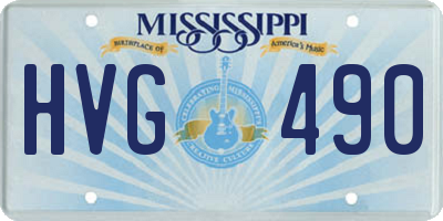 MS license plate HVG490